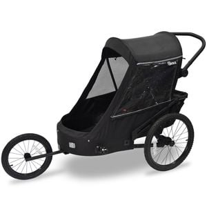 Vivere Wike Premium Suspension Children's Bike Trailer with Stroller & Jogging Kit - Black