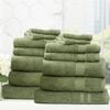 14pc Renee Taylor Stella 650gsm Super Soft Bamboo Cotton Towel Set Jade