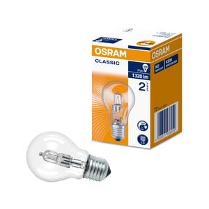 Osram 77W Warm White Clear Halogen Classic A Shape E27 Light Globe