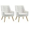 Oikiture 2x Armchair Lounge Chair Sherpa Accent Armchairs Tub Chairs Sofa White