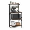 Advwin 4 Tiers Kitchen Bakers Rack with Power Outlet 60*40*130cm Rustic Brown