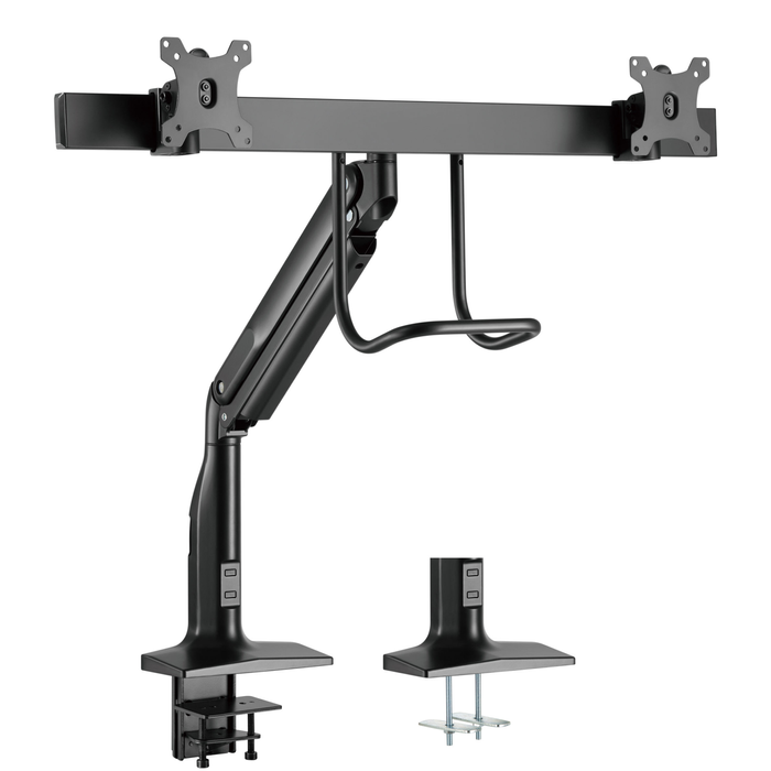 Brateck Dual Monitors Select Gas Spring Aluminum Monitor Arm - Black