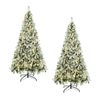 Tinseltown 2PCS LED Christmas Tree 2.4M 8FT Xmas Trees White Snow Flocked Decorations