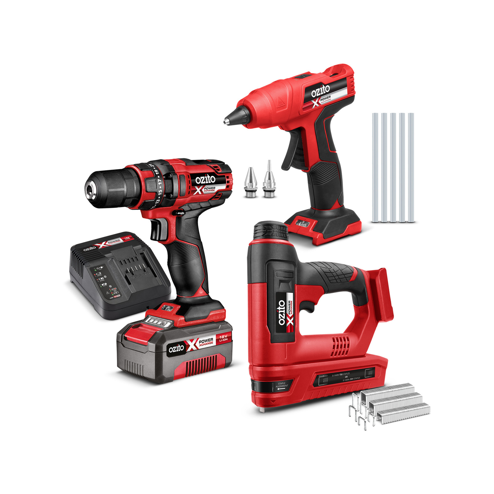 Ozito PXC 18V 3 Piece Cordless Hobby Kit