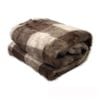 Riley Modern Pattern Faux Fur Throw Rug 127 x 152 cm Brown Gingham