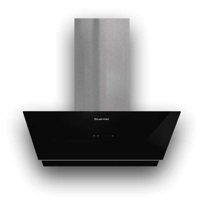 Kleenmaid 90cm Vertical Black Glass Wall Mounted Rangehood