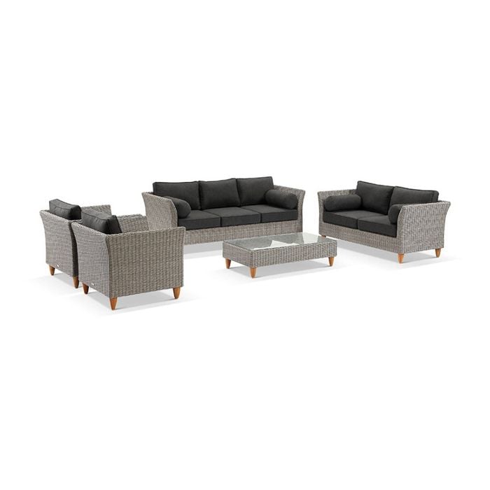 Carolina 3+2+1+1 Seater Outdoor Wicker Lounge With Coffee Table - Harper