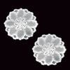 Blossom White Set of 2 Polyester Lace Table Doilies 36 cm Diameter
