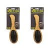 2x Dudley's World Of Pets Pet Bamboo Dual Brush - 2 Sided Bristle/hard Pin