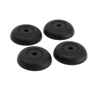 Surface Gard 30mm Black Round Rubber Bumper - 4 Pack