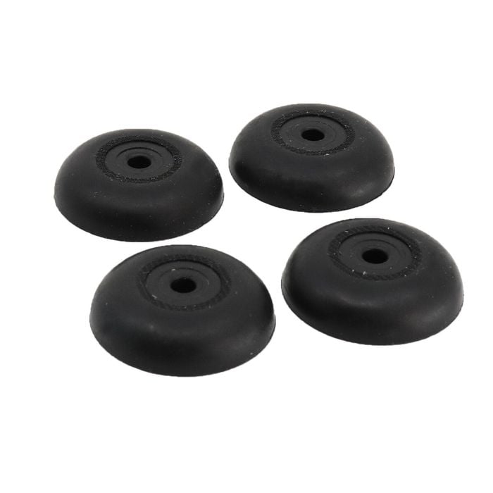 Surface Gard 30mm Black Round Rubber Bumper - 4 Pack