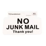 Sandleford 75 x 38mm No Junk Mail Self Adhesive Sign