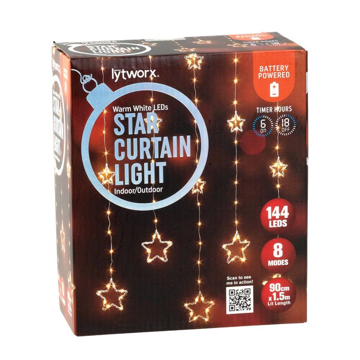 Lytworx Battery Operated Star Curtain Lights