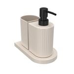 Astin Sinclair Blanc Ribbed 3 Piece Bathroom Set