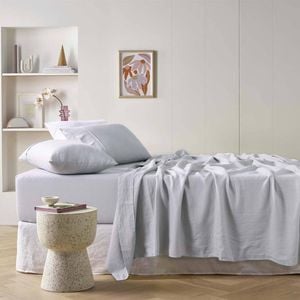 Vintage Design Homewares King Single Light Grey  French Linen Sheet Set
