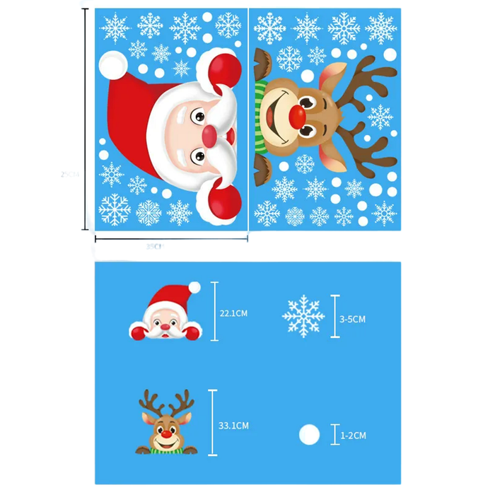 Lifebay Joyful Christmas Glass Stickers: Festive Home Decor Ornaments