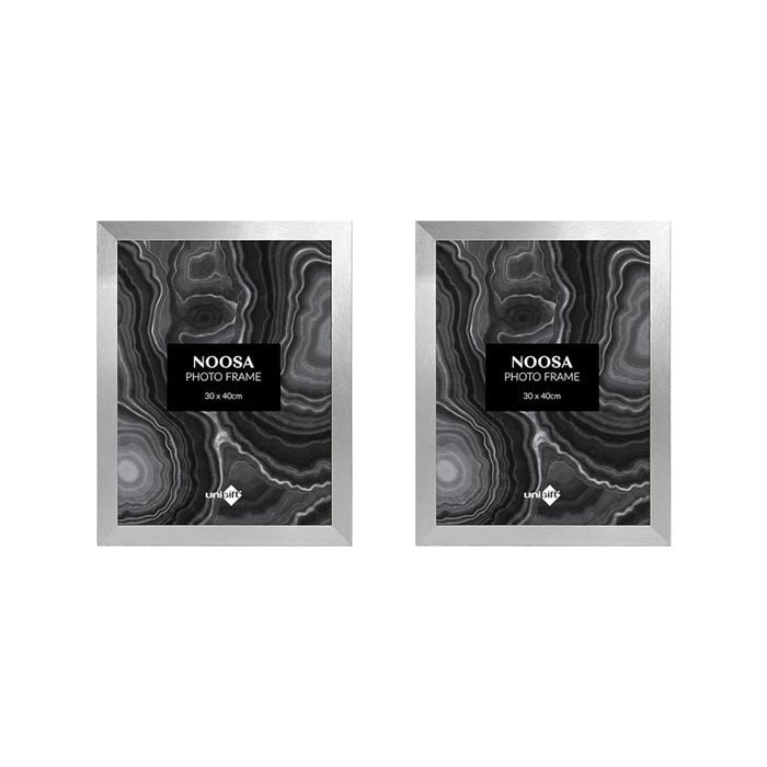 2PK Unigift Noosa 30x40cm MDF/Glass Picture Frame - Silver