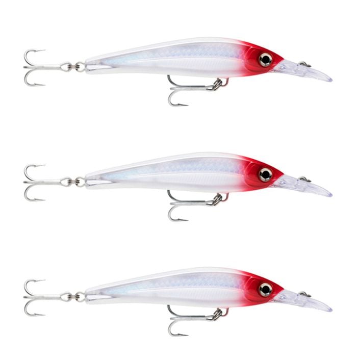 3x Rapala 16cm X Rap Magnum Xtreme Shallow Dive Troll Fish Lures - Red Head