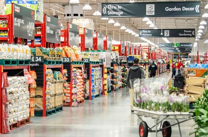 store aisle in a bunnings store