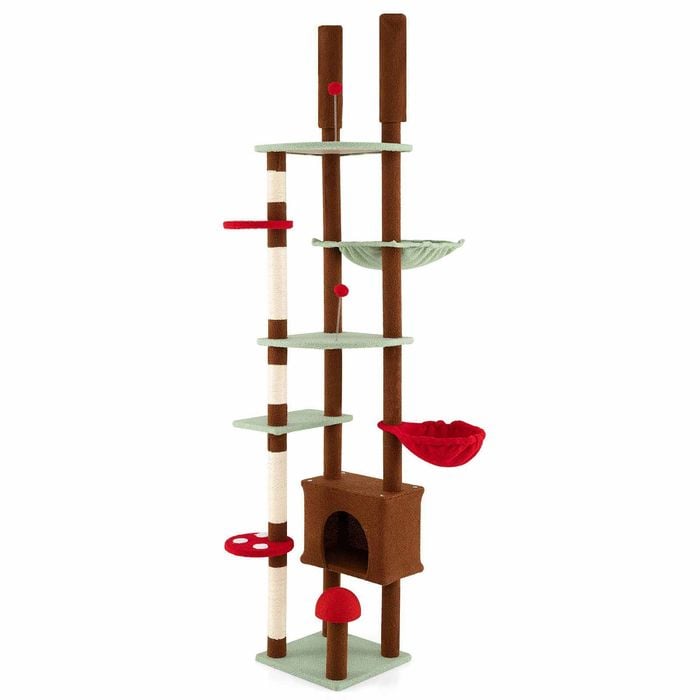 Costway Cat Tree 247-277cm Pet Tower Sisal Scratching Post Condo House