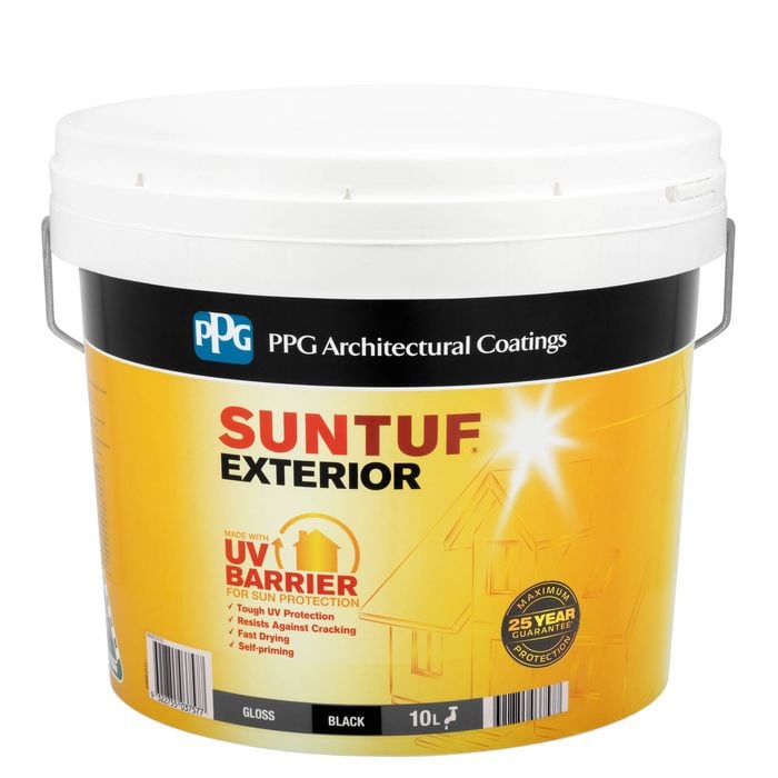 PPG Paints 10L Black Gloss SunTuf Exterior Paint