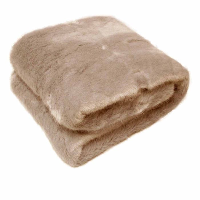 Faux Fur Animal Assorted Throw Rug 127 x 152 cm Brown Rabbit