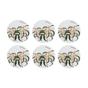 6PK Maxwell & Williams Royal Botanic Garden - Ceramic Round Coaster 9.5cm Wattle