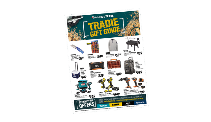 Front cover of our trade catalogue for Trade NZ with clear back ground
