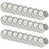 24PK Glass & Co Willow Premium Tilt Silver Screw Lid Storage Jar 80ml Clear