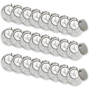 24PK Glass & Co Willow Premium Tilt Silver Screw Lid Storage Jar 80ml Clear