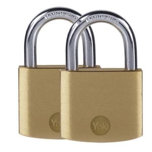 Yale 40mm Standard Security Brass Padlock - 2 Pack