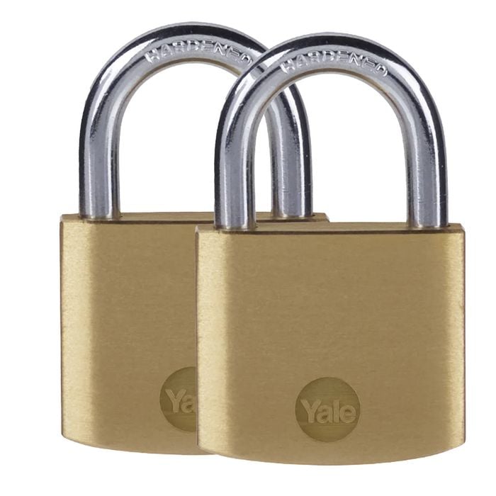 Yale 40mm Standard Security Brass Padlock - 2 Pack