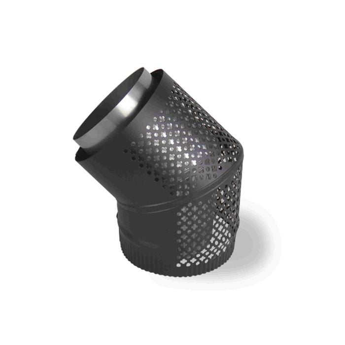 Scandia 45° Right Hand Bend Flue Kit - Black Mesh