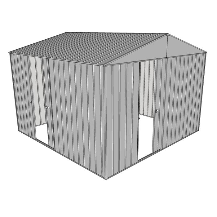 Build-a-Shed 3.0 x 3.0 x 2.3m Gable Single Sliding Side Door Shed - Zinc