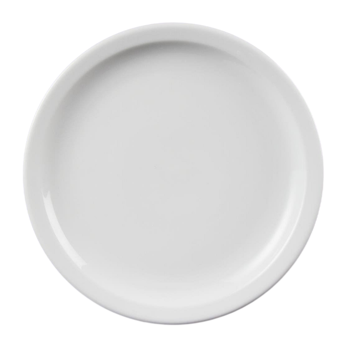 Olympia Whiteware Narrow Rimmed Plates White Round Porcelain 230mm (pack Of 12)