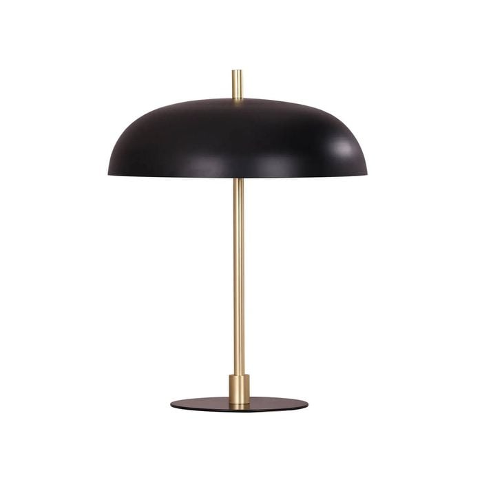 Cla Lighting Paraguas Interior Table Lamp With Brass Rod Black Dome Shade