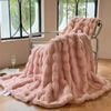 CottonMore Super Soft Large Faux Fur Winter Blanket Throw Rug 160x200cm Pink