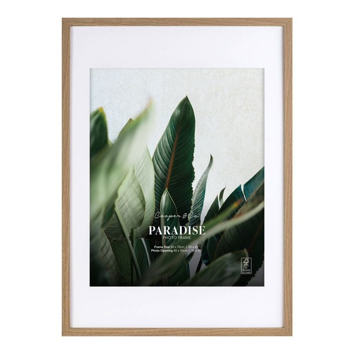 Cooper & Co. 50x70cm Mat to 40x50cm Oak Premium Paradise Wooden Photo Frame