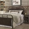 Istyle Rustic Double Bed Frame Metal Grey Rustic Brown