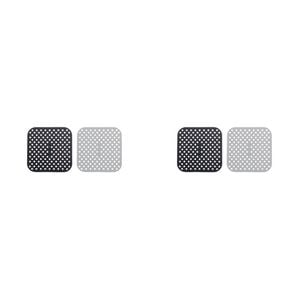 2PK 2pc Cuisena Air Fryer Silicone Square Mat Black & Grey 18.5cm