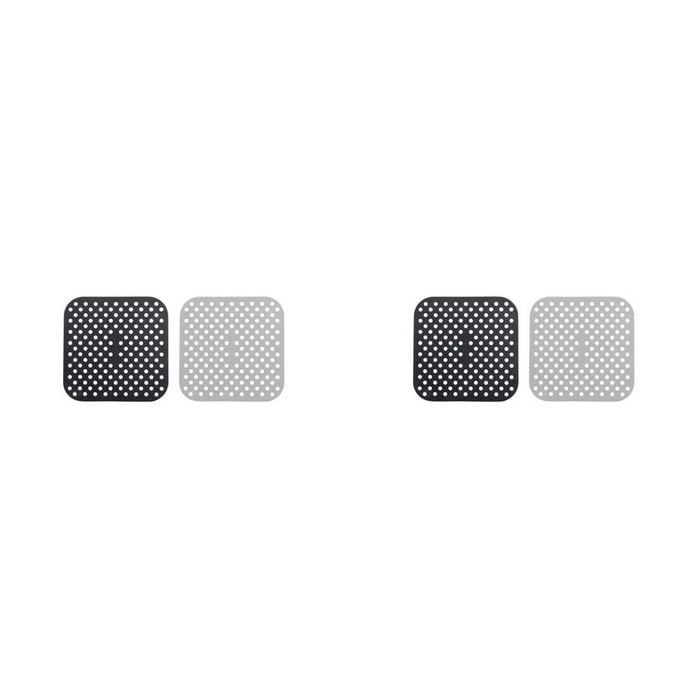 2PK 2pc Cuisena Air Fryer Silicone Square Mat Black & Grey 18.5cm