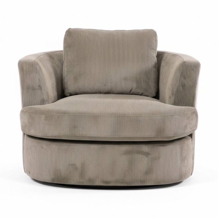 Charlie Swivel Rotating Arm Chair Occasional Accent Oat Grey