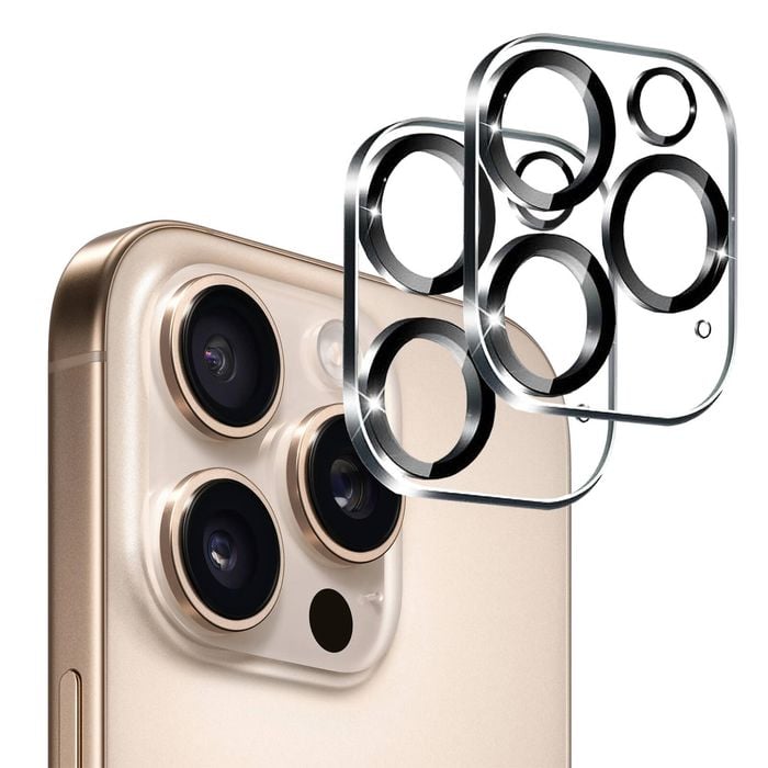 2 Pack MEZON iPhone 16 Pro (6.3") Full Cover Camera Lens Tempered Glass