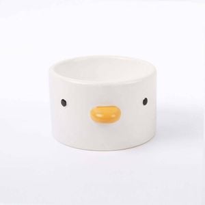 Purroom 15cm Ceramic Elevated Chick Pet Straight Bowl - White