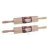 2PK Daily Bake Rubberwood Rolling Pin Dough Roller 45x6cm - Natural