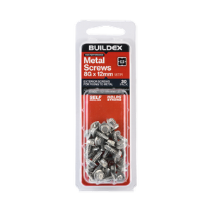 Buildex 8G x 12mm Class 3 Metal TEKS Screws - 30 Pack