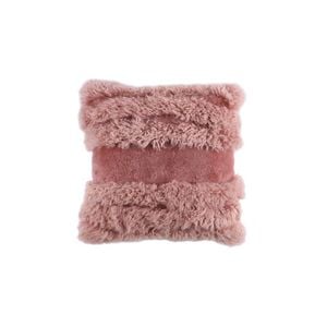 Huxford Grove The Franges Sheepskin Cushion Sofa Pillow Square 50x50cm Rose