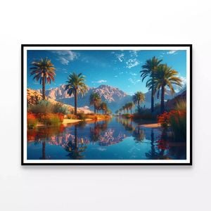 Sunset on the Lake & Mountains  Print 100% Australian Made 120x90cm  (Poster)