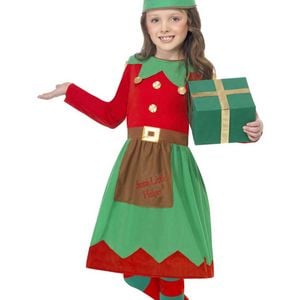 Santa's Little Helper Girls Christmas Elf Costume - Large