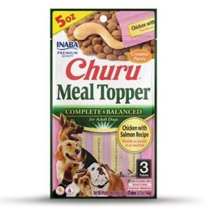 Inaba Churu Meal Topper Chicken With Salmon Recipe For Adult Dogs 3 Tubes